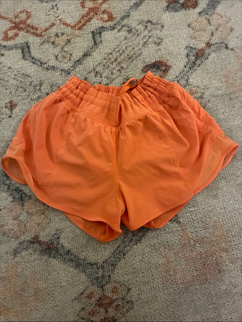 lululemon athletica Bright Orange Elastic Waist Running Shorts